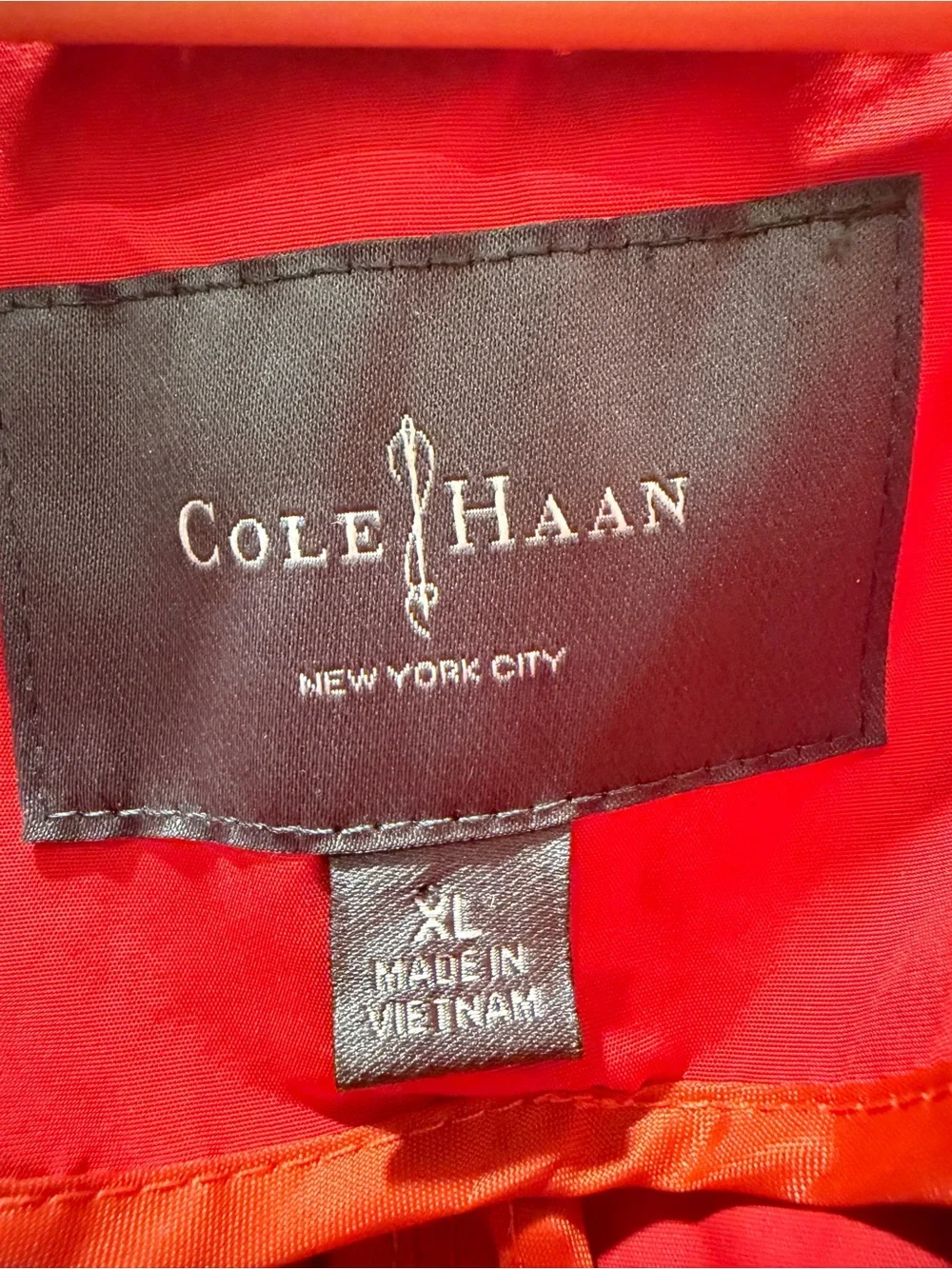 Cole Haan Women's Red Hooded Rain Jacket